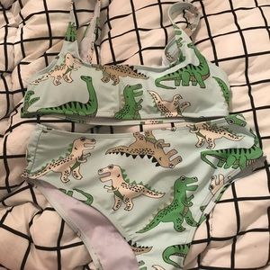 shein high waisted dinosaur bikini